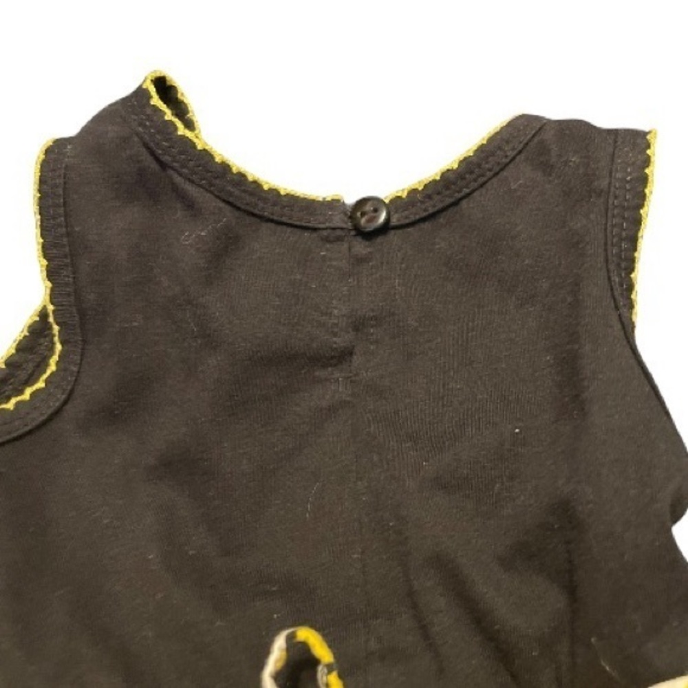 Youngland 4T black/yellow floral‎ full skirt keyhole back sleeveless dress - Picture 7 of 8